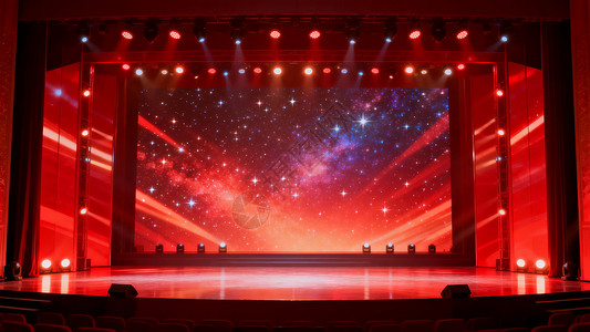 红色梦幻星空设计